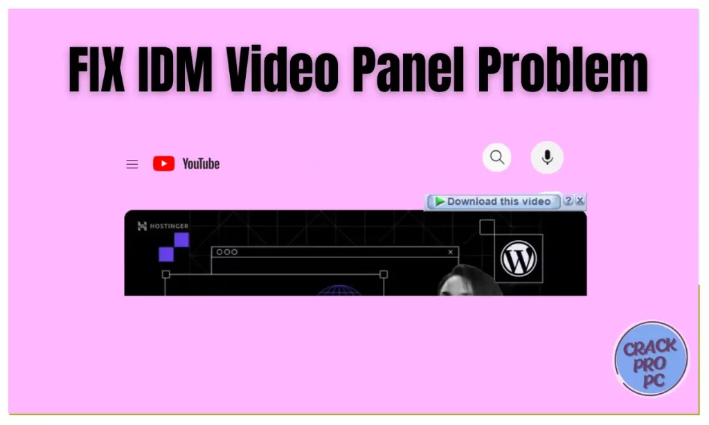 FIX IDM Video Panel Problem